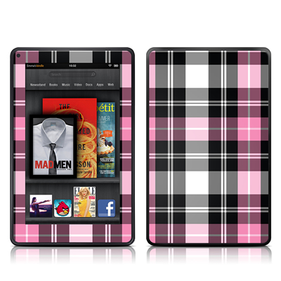 Amazon Kindle Fire Skin - Pink Plaid